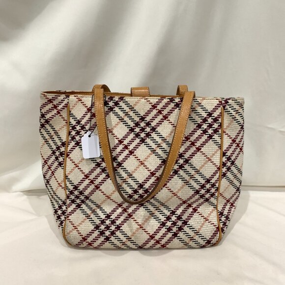 Burberry Cream and Brown Tote Bag with Iconic Design - Picture 3 of 16